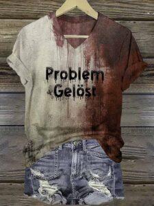 Women’s Blood Problem Gelost Halloween Print Shirt Women’s Blood Problem Gelost Halloween Print Shirt