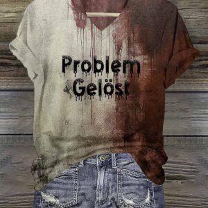 Women’s Blood Problem Gelost Halloween Print Shirt