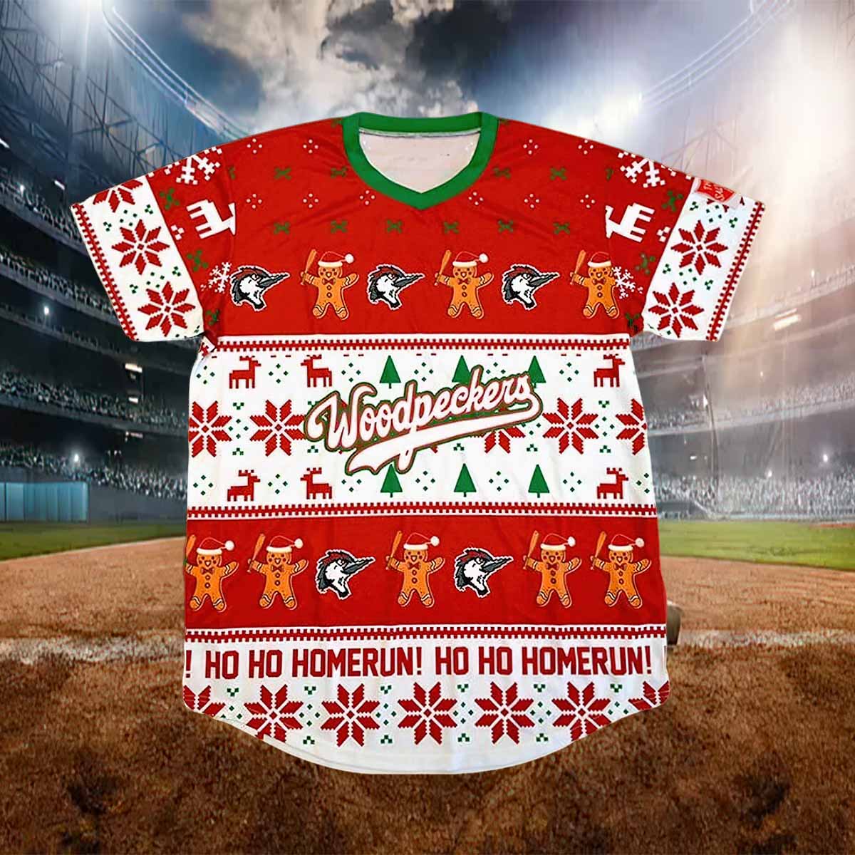 Woodpeckers Ho Ho Homerun Ugly Christmas Sweater Jersey Giveaway 2024 Woodpeckers Ho Ho Homerun Ugly Christmas Sweater Jersey Giveaway 2024