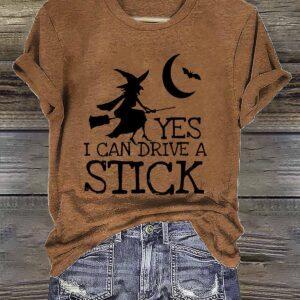 Yes I Can Drive A Stick Halloween Shirt