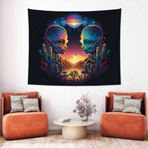 Abstract Skull Cactus Tapestry Abstract Skull Cactus Tapestry