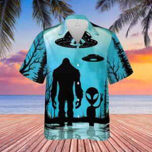 Bigfoot Alien Pocket Short Sleeve Hawaiian Shirt