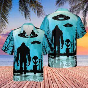 Bigfoot Alien Pocket Short Sleeve Hawaiian Shirt