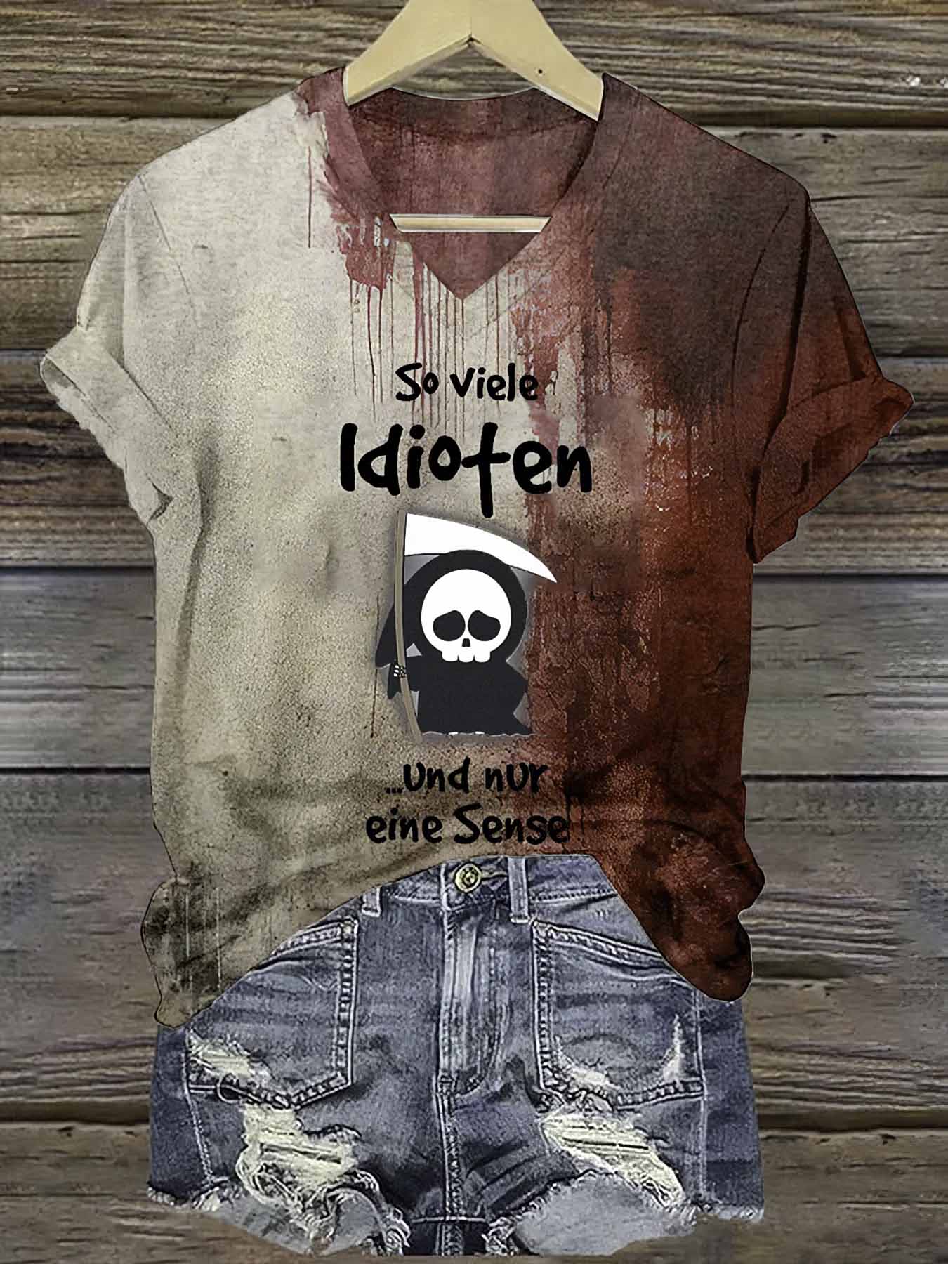 Blood So Viele Idioten Und Nur Eine Sense Halloween Shirt Blood So Viele Idioten Und Nur Eine Sense Halloween Shirt