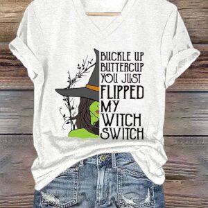 Halloween Buckle Up Buttercup You Just Flipped My Witch Switch Shirt 2 Buckle Up Buttercup You Just Flipped My Witch Switch Halloween Shirt