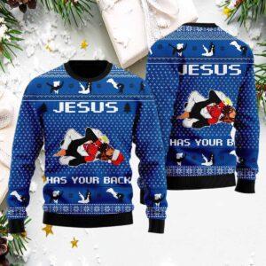 Christian Has Your Back Jiu Jitsu Ugly Christmas Sweater