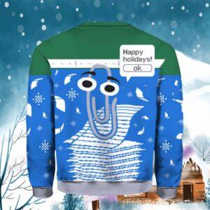 Clippy Happy Holidays Ok Christmas Sweater