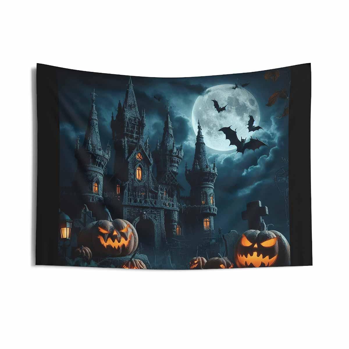 Creepy Castle Halloween Tapestry Creepy Castle Halloween Tapestry