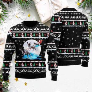 German Shorthaired Pointer Santa On Highway Ugly Christmas Sweater German Shorthaired Pointer Santa On Highway Ugly Christmas Sweater