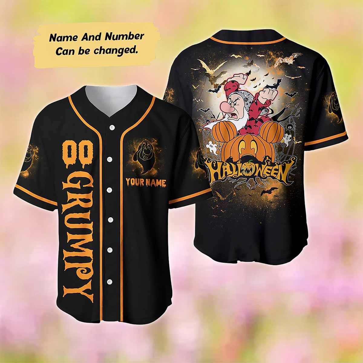 Grumpy Halloween Baseball Jersey Grumpy Halloween Baseball Jersey