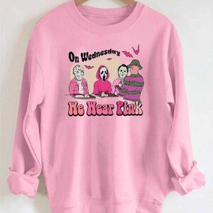Horror On Wednesday We Wear Pink Halloween Shirt