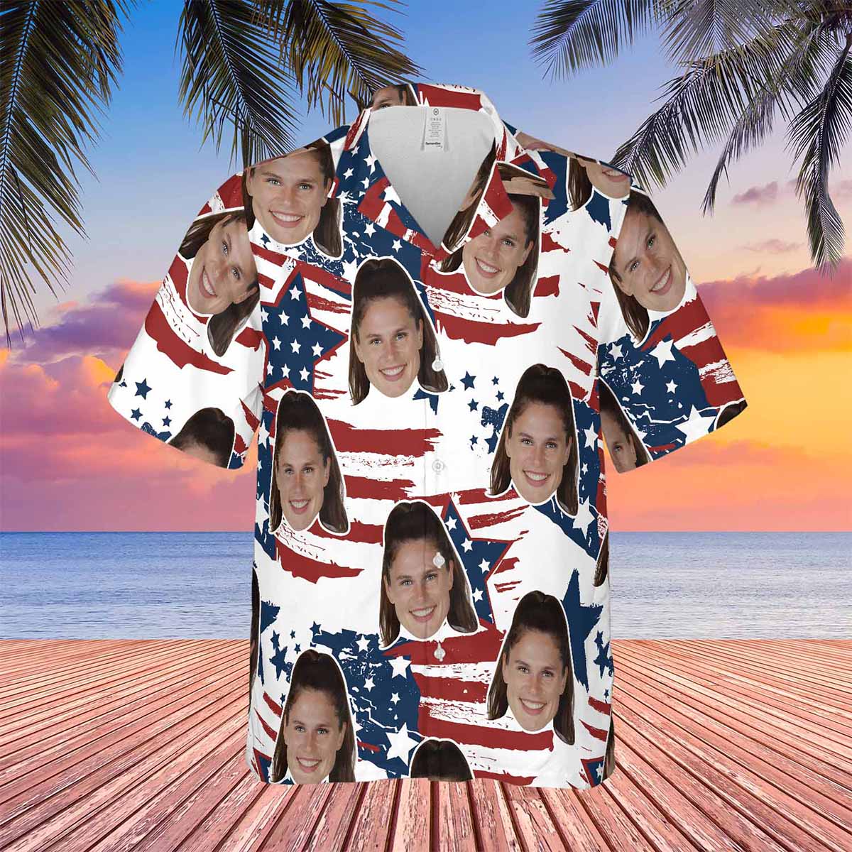 Jason Kelce Ilona Maher Face Hawaiian Shirt Jason Kelce Ilona Maher Face Hawaiian Shirt