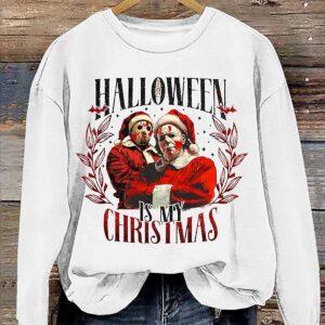 Jason Voorhees And Michael Myers Hallloween Is My Christmas Shirt