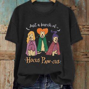 Just A Bunch Of Hocus Paw cus Halloween Shirt