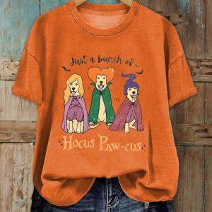 Just A Bunch Of Hocus Paw cus Halloween Shirt