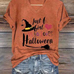 Just A Girl Who Loves Halloween Shirt 1 Just A Girl Who Loves Halloween Shirt