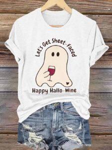 Let’s Get Sheet Faced Happy Hallo Wine Shirt Let’s Get Sheet Faced Happy Hallo Wine Shirt