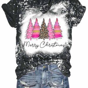 Merry Christmas Pine Tree Print T-Shirt 4 Merry Christmas Pine Tree Print T Shirt3