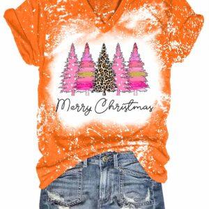 Merry Christmas Pine Tree Print T-Shirt 1 Merry Christmas Pine Tree Print T Shirt45