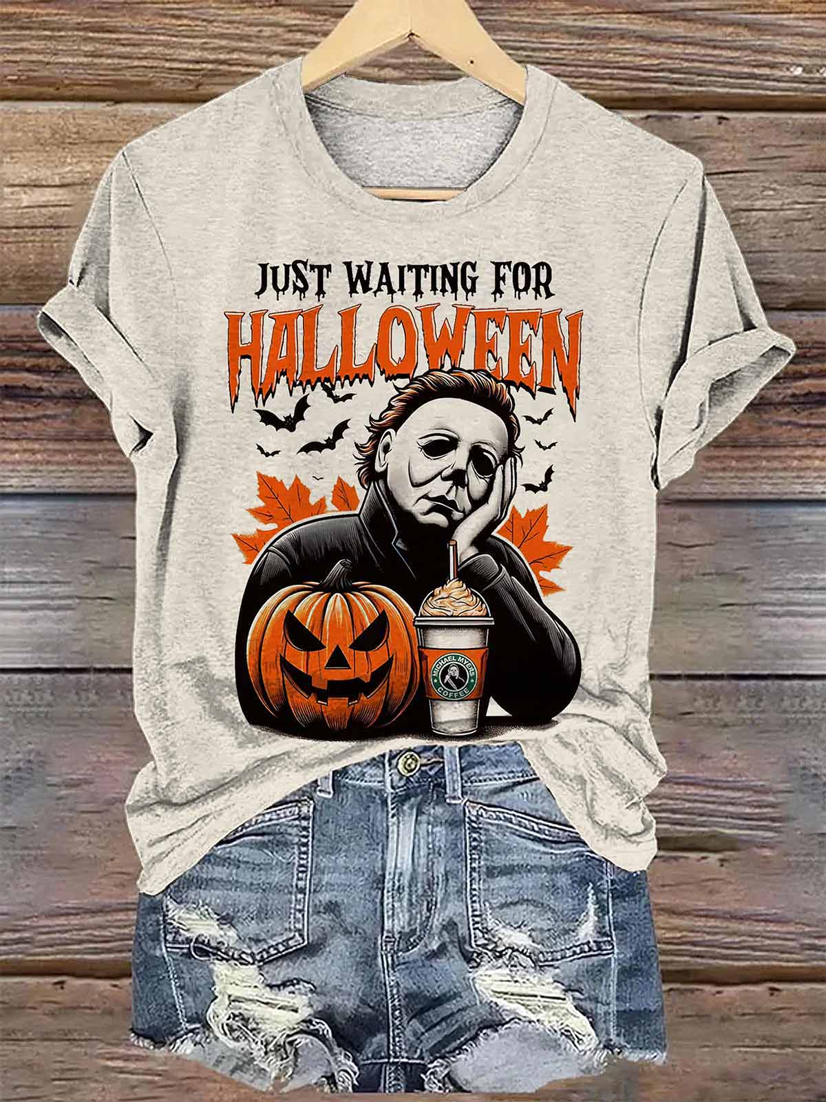 Michael Myers Just Waiting For Halloween Shirt Just Waiting For Halloween Michael Myers Shirt