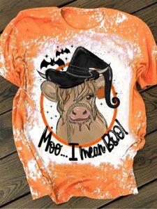 Moo I Mean Boo Cow Halloween Shirt