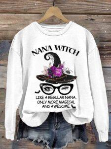 Nana Witch Like A Regular Nana Only More Magical And Awesome Halloween Shirt