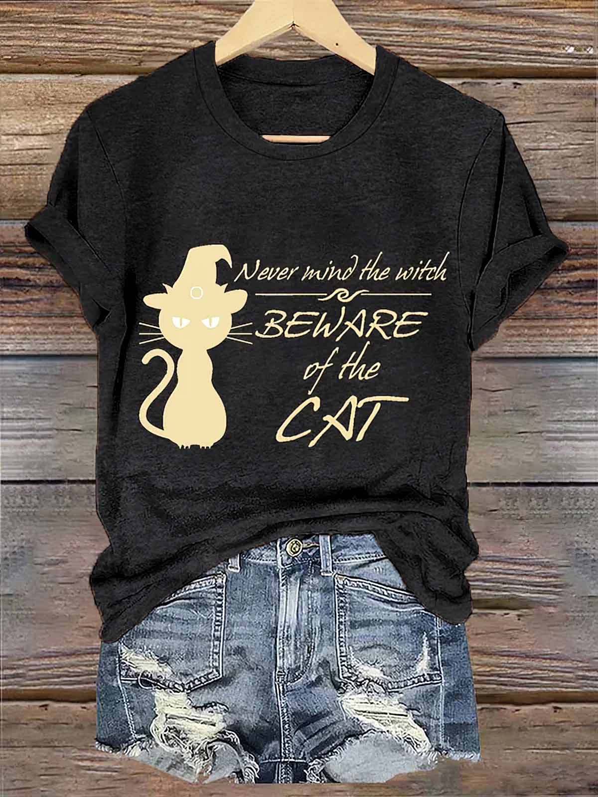 Never Mind The With Beware Of The Cat Halloween Shirt Never Mind The With Beware Of The Cat Halloween Shirt