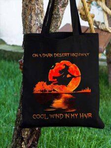 On A Dark Desert Highway Cool Wind In My Hair Halloween Tote Bag On A Dark Desert Highway Cool Wind In My Hair Halloween Tote Bag