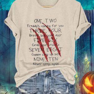 One Two Freddy’s Coming For You Three Four Better Look Your Door Five Six Halloween Shirt