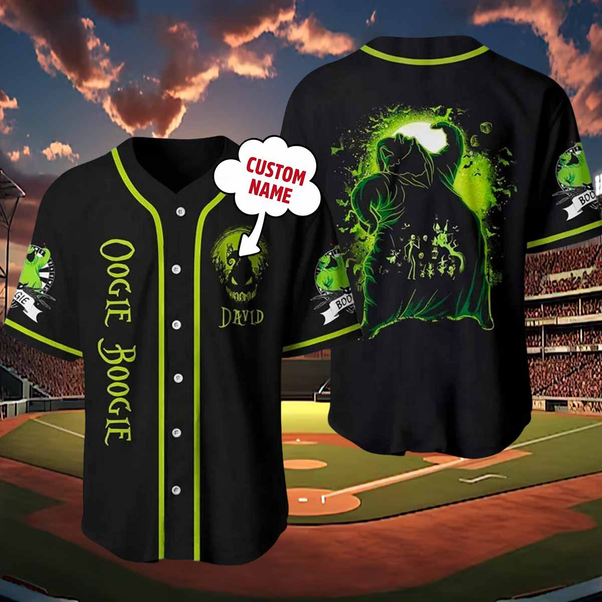 Personalized Oogie Boogie Halloween Baseball Jersey Personalized Oogie Boogie Halloween Baseball Jersey