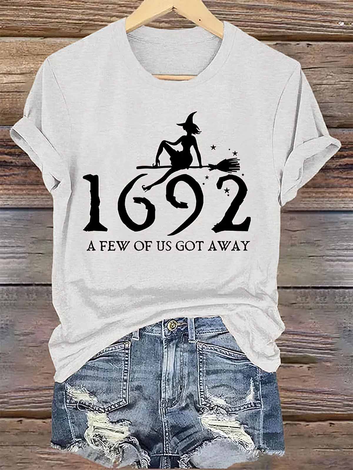 Retro Salem Witch 1692 A Few Of Us Got Away Print Shirt Retro Salem Witch 1692 A Few Of Us Got Away Print Shirt