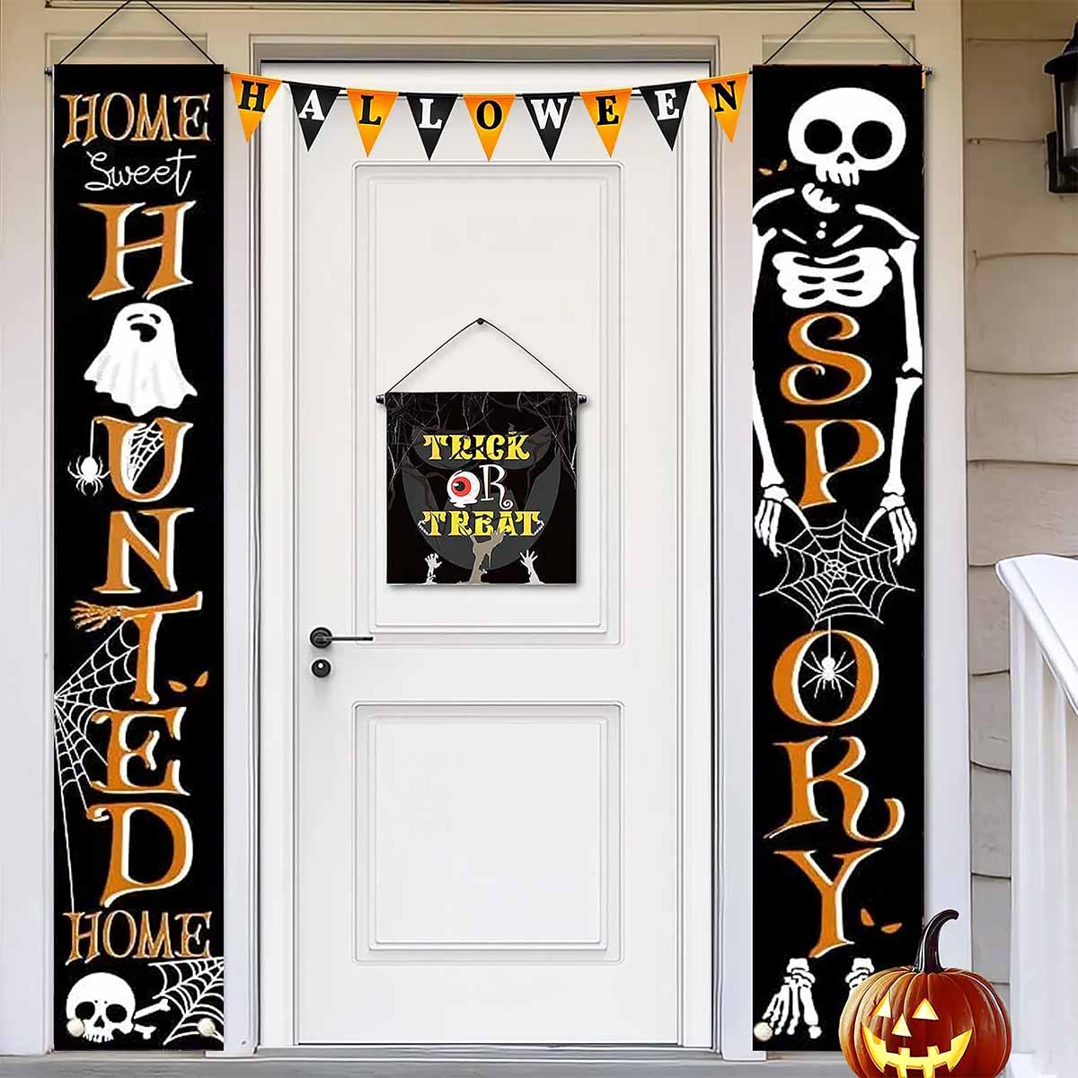 Spooky Skull Halloween Porch Banner Set Spooky Skull Halloween Porch Banner Set