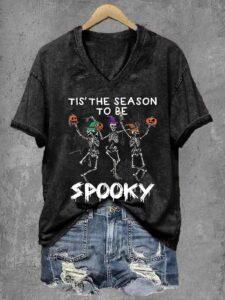 Tis The Season To Be Spooky Halloween Print Shirt