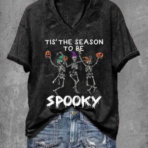 Tis The Season To Be Spooky Halloween Print Shirt