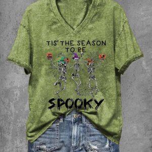 Tis The Season To Be Spooky Halloween Print Shirt