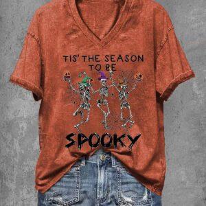 Tis The Season To Be Spooky Halloween Print Shirt