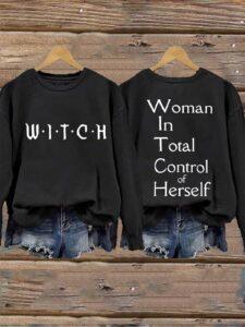 Witch Woman In Total Control Herself Printed Shirt