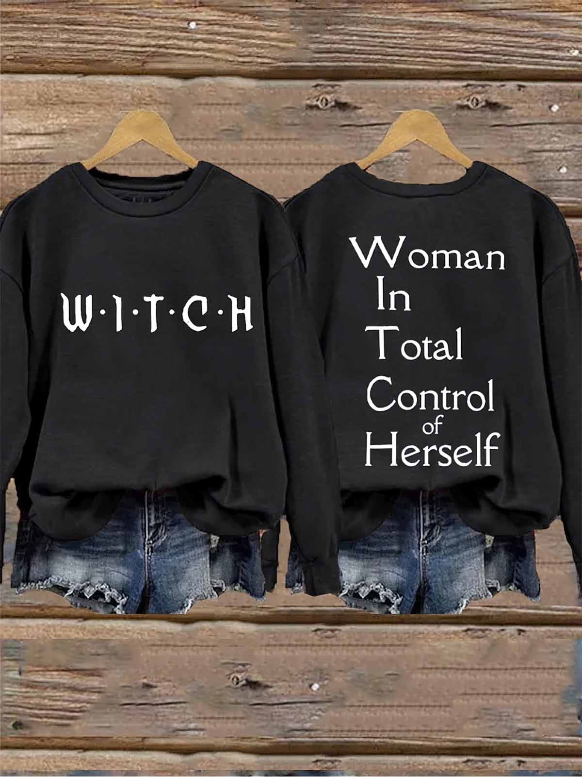 Witch Woman In Total Control Herself Printed Shirt Witch Woman In Total Control Herself Printed Shirt