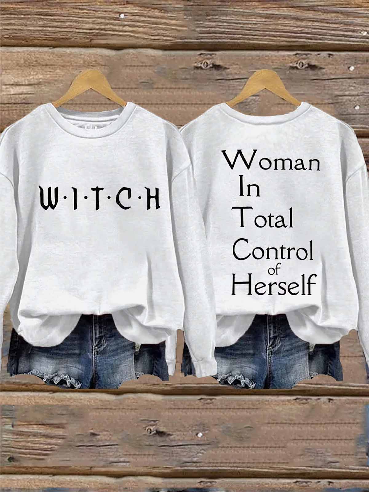 Witch Woman In Total Control Herself Printed Shirt Witch Woman In Total Control Herself Printed Shirt