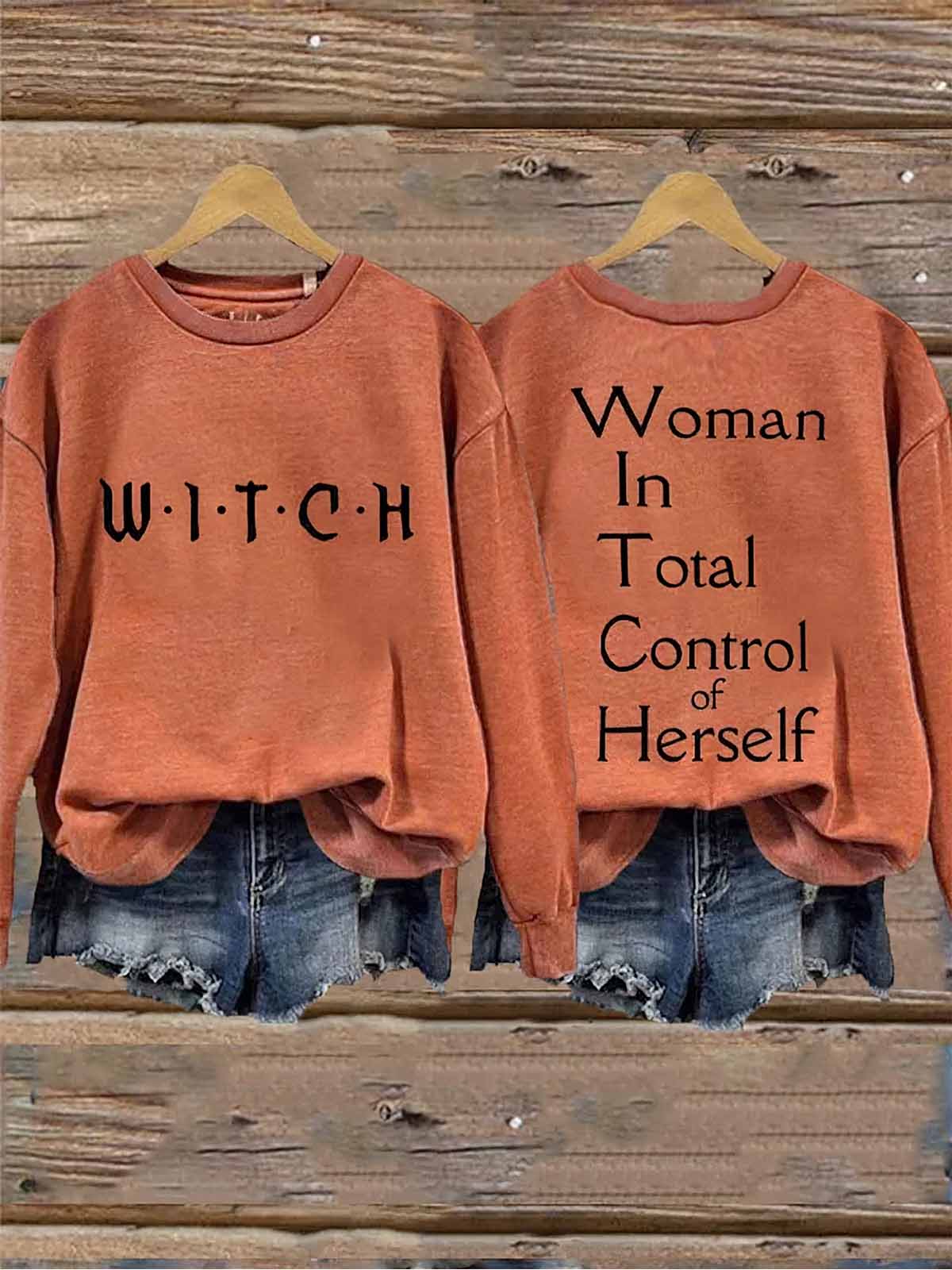 Witch Woman In Total Control Herself Printed Shirt Witch Woman In Total Control Herself Printed Shirt