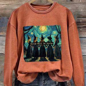 Women Girl Will Be Girls Van Gogh Halloween Shirt