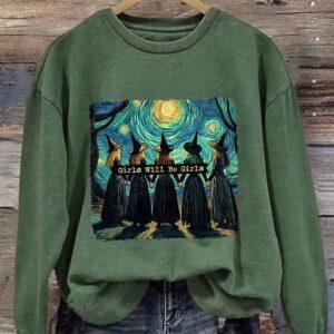 Women Girl Will Be Girls Van Gogh Halloween Shirt