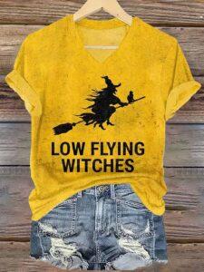 Women Low Flying Witches Halloween Shirt Women Low Flying Witches Halloween Shirt