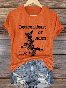 Women’s Descendent Of Salem 1692 Halloween Shirt Women’s Descendent Of Salem 1692 Halloween Shirt