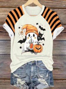 Women’s Halloween Ghost Casual Printed T-Shirt Women’s Halloween Ghost Casual Printed T-Shirt