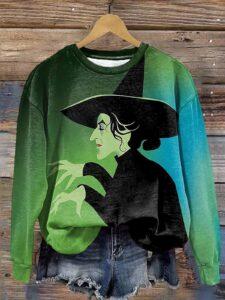Women’s Halloween Wizard Of Oz Witch Print Casual Shirt