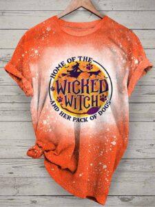 Women’s Home Of The Wicked Witch And Her Pack Of Dogs Print Shirt