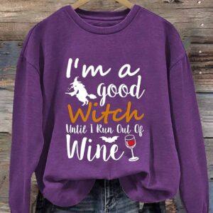Women's I'm A Good Until I Run Out Of Wine Halloween Shirt 1 Women's I'm A Good Until I Run Out Of Wine Halloween Shirt
