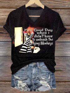 Womens Its A Good Day When I Didnt Have To Unleash Halloween Shirt