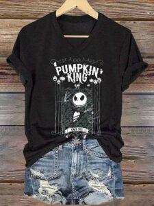 Women’s Jack Skellington Pumpkin King Halloween Shirt